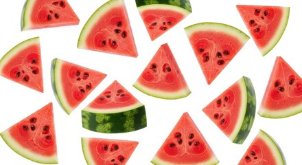 Watermelon isolated on white background, full depth of field