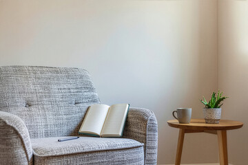 Cozy reading corner with natural light