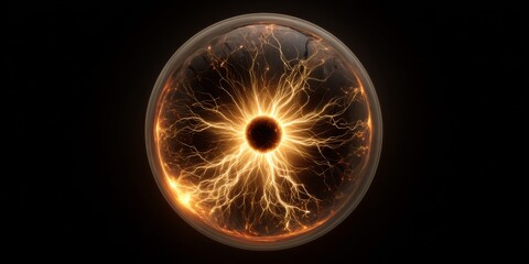 Intense gold lightning burst PNG