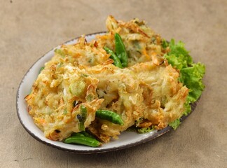 Bakwan Sayur is a fried food made from vegetables and wheat flour which is commonly found in Indonesia