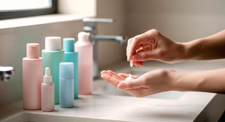 woman hands with nail polish