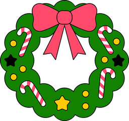 Festive Christmas wreath with candy canes and a bow brings holiday cheer quickly