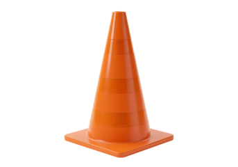 Orange traffic cone safety equipment for road work and construction