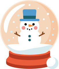 Charming snow globe with snowman, perfect for holiday cards and festive designs