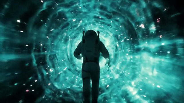 Astronaut Through Wormhole.