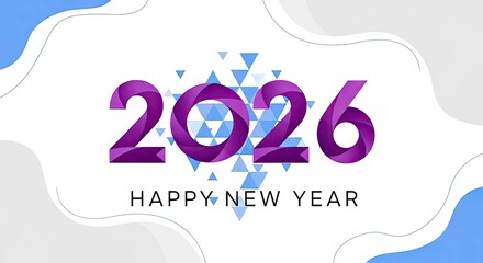 Obraz premium Happy new year 2026 typography vector design celebrating future event