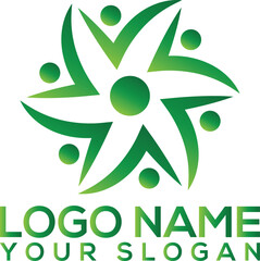 Vibrant Green Community and Nature Logo