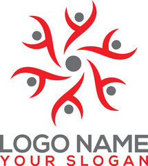 Abstract Community People Circle Logo Concept