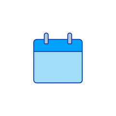 A simple blue calendar icon illustration on transparent background