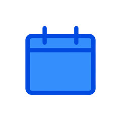 Blue calendar icon with rounded corners on transparent background