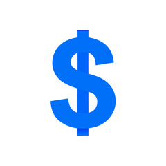 Illustration of a blue dollar sign symbol on transparent background
