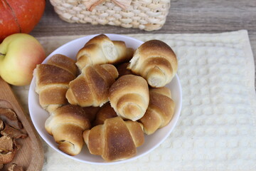 On the table are freshly baked bagels made according to a family recipe for tea