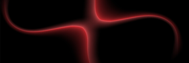 Abstract red light fast speed curve dynamic motion on black background. vector, cover, flayer, design