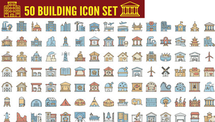 building ,Building icon set.school,Building icon set.  office, bank, school, hotel, shop, university and hospital icons,featuring factory, mosque, 