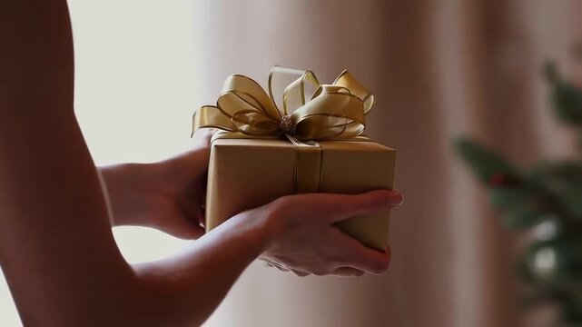 Slow Motion Exchange: Two Hands Giving a Gift