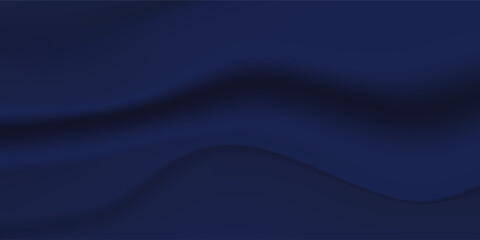 Navy blue silk satin. Silky shiny fabric. Dark luxury background with space for design. Banner. Wide. Long. Panoramic. Template. Empty. Flat lay, top view table. Beautiful.Elegant.Birthday,Christmas.