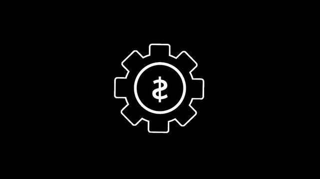 A gear-shaped monetary icon symbolizing optimized financial operations, highlighting the integration of economic processes inside a refined and structured frame