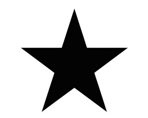 Obraz premium Black five pointed star with sharp angles isolated on a white background in a simple graphic design style