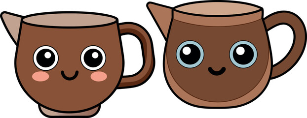 coffee mug cartoon, tea cup vector, warm drink clipart, cute beverage svg, morning coffee art, kawaii mug illustration, hot drink design, cozy home artwork, brown cup png, café drink graphic


