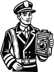 Retro Pressman or Reporter Character (Comic Style)