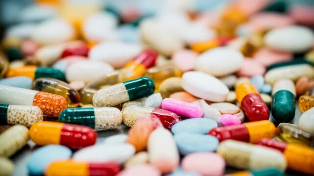 A bright composition of assorted pills symbolizing healthcare wellness supplements medical science and energetic modern living creating a compelling scene suitable for commercial projects and modern s