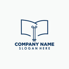 bulb and book logo template, smart education logo design