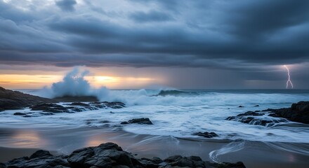 Obraz premium Majestic Sea Cliffs Overlooking Deep Blue Ocean