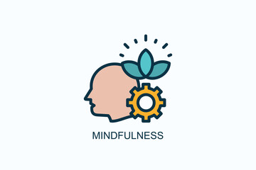 Mindfulness Icon Or Logo Isolated Vector Illustration
