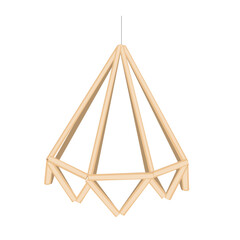 Christmas straw spider decoration element. Ukrainian and Scandinavian himmeli hanging straw holiday decoration. Vector isolated illustration