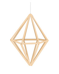 Christmas straw spider decoration element. Ukrainian and Scandinavian himmeli hanging straw holiday decoration. Vector isolated illustration