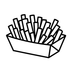 A french fries illustration vector style coloring page
