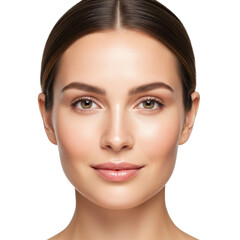 Obraz premium Beautiful young woman with flawless skin and natural makeup look