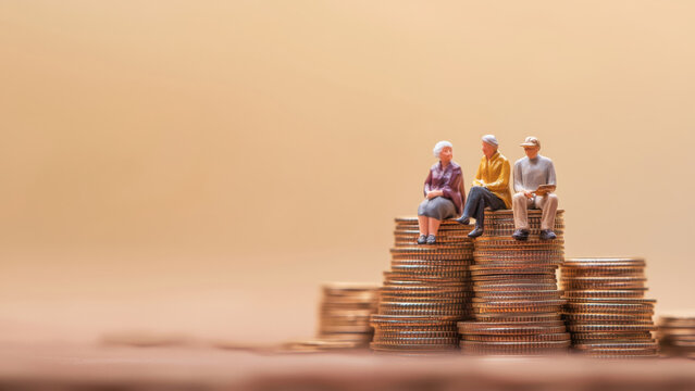 Savings can be seen with mini figures sitting on coins, created AI