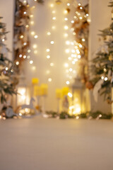 Defocused or shallow focus images with amazing bokeh and Christmas lights of a beautiful decoration. 