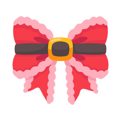 Christmas Santa Belt Buckle Bow Decoration