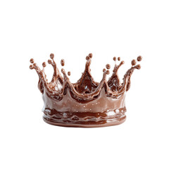 Chocolate Splash Crown on Black Background