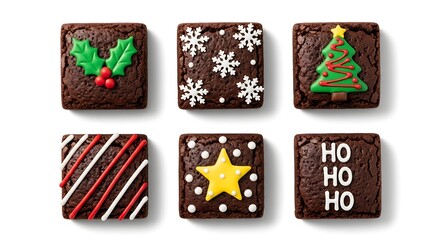 Decorated brownies dessert food holiday season festive treats
