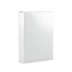Fototapeta premium Blank white product packaging box mockup on a black background studio shot