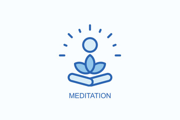 Meditation Icon Or Logo Isolated Vector Illustration