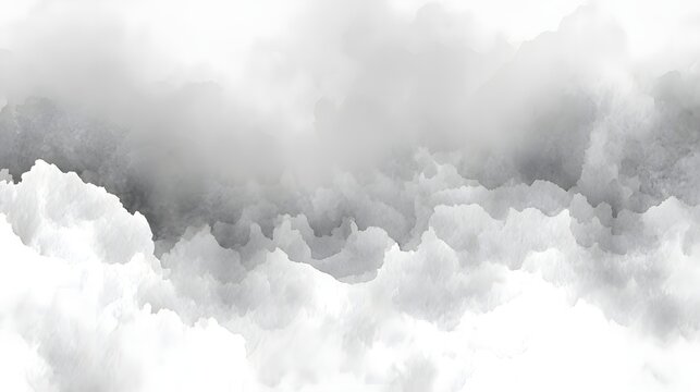 Abstract atmospheric background created with grayscale ink wash technique resembling soft ethereal mist or cloudy sky formations with subtle textures and gradients