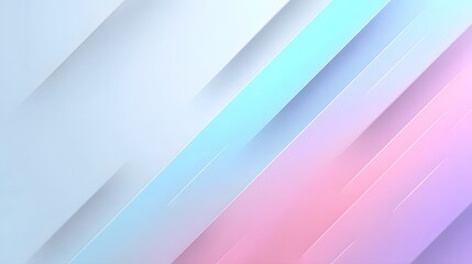 Obraz premium Minimalist abstract backdrop featuring overlapping diagonal geometric shapes in soothing pastel gradients of blue pink and purple with soft shadows and highlights for a clean elegant design
