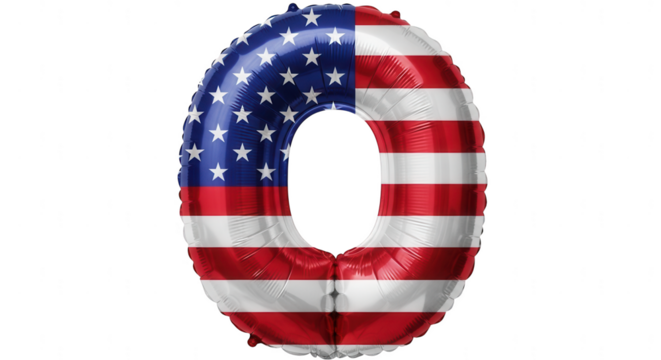 American flag zero foil balloon for patriotic celebrations and national holidays