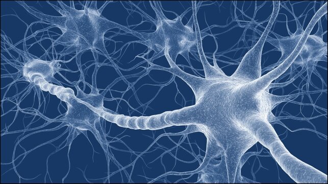 Human neuron network with axon branches highlights neuroscience, biology, anatomy, cellular structure, and scientific research concepts. Detailed neural web reinforces medical, laboratory diagnostic