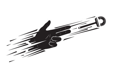 Cleaning power unleashed with a brush shot from a hand gun, a bold statement for spotless homes and innovative cleaning solutions, perfect for ads and creative campaigns