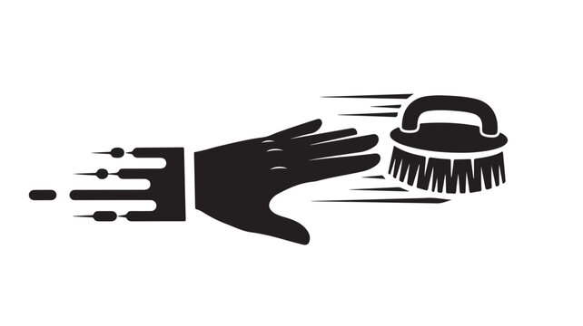 Speedy cleaning service in motion, a hand swipes with a brush for fast spotless results, conveying efficiency and swiftness for a pristine home, perfect for advertising cleaning supplies