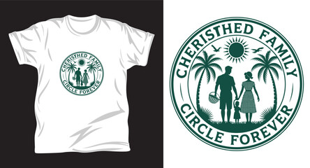 Family graphic vector T shirt design print.