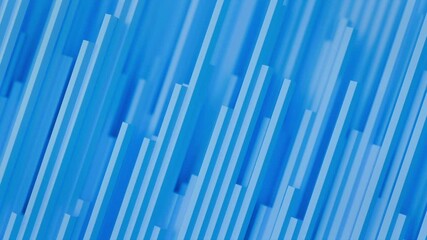 Looping minimalistic background of light blue pillars or stripes with shallow depth of field camera blur, modern business backdrop. - Powered by Adobe