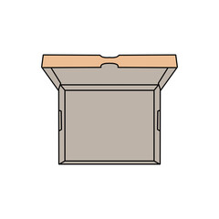 Open Cardboard Box Flat Vector Illustration Isolated