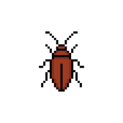  pixel art Cockroach 8 bit vector icon for computer game logo