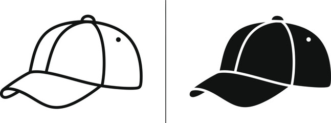 Baseball cap vector icon outline and solid style summer fashion design eps silhouette